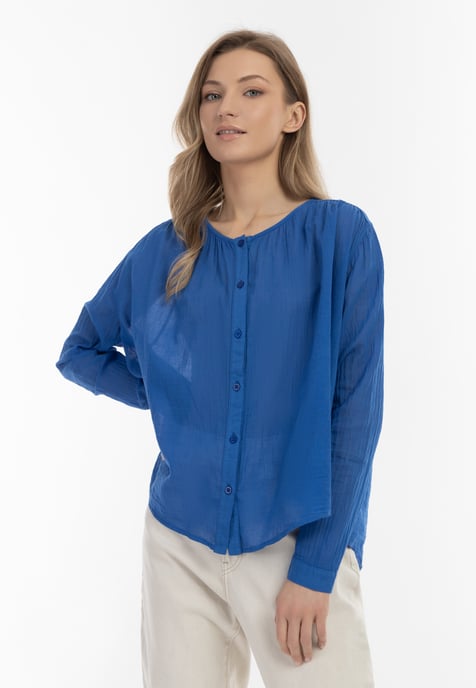 Dreimaster Bloes met lange mouwen Dames blauw - Image 3
