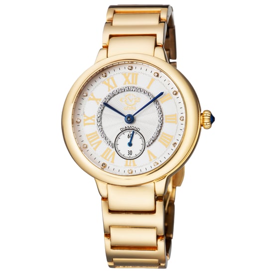 GV2 Rome Women's Swiss Quartz Silver Dial YG Bracelet Watch