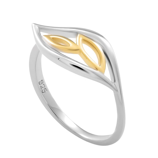 Orphelia 'Charlotte' Women's 925 Sterling Silver Ring - Silver/Gold ZR-7523