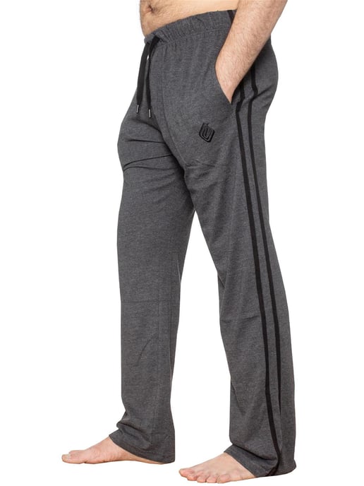 Enzo | Mens T-Shirt & Pants Loungewear Set - Black/Charcoal - Image 3
