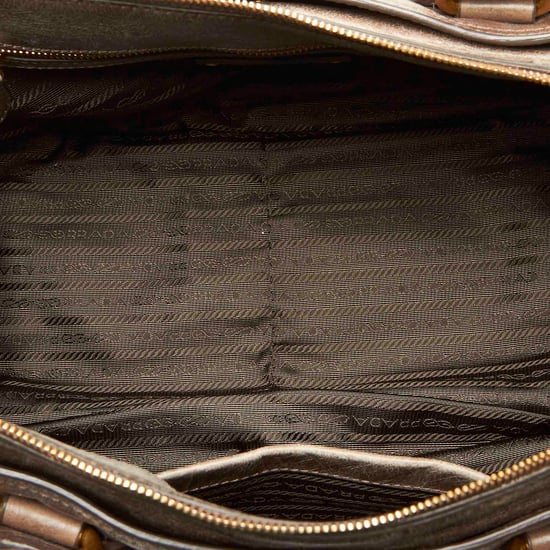Vintage Prada Vitello Shine Satchel Grey - Image 5