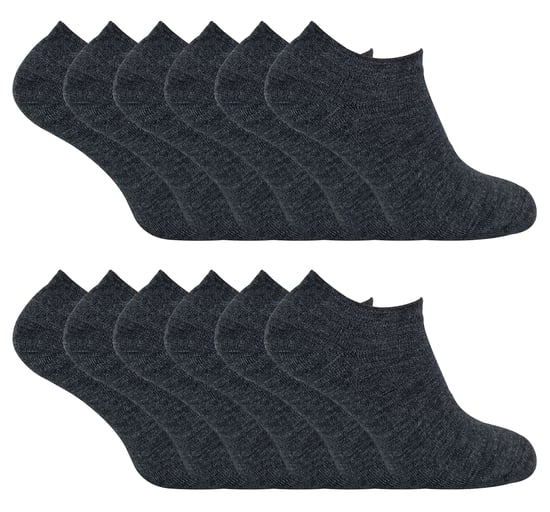 Thermal Low Cut Trainer Socks för herrar | 12 par Multipack | Osynliga vinterstrumpor för herrar - Charcoal - Image 1