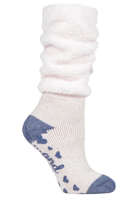 Värmehållare - Mjuka fluffiga slouch-strumpor med halkfri topp för damer - Mauve (Slouch) - Image 1