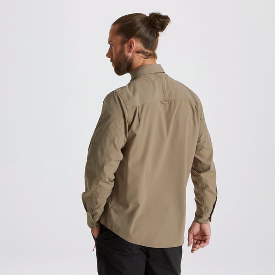 Craghoppers Mens Expert Kiwi Long-Sleeved Shirt (Pebble Brown)