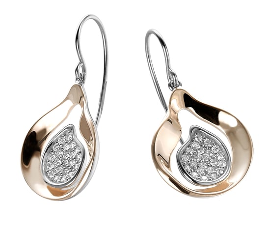 Orphelia Women's 925 Sterling Silver Drop Earrings - Silver/Rose ZO-5194 - Image 3