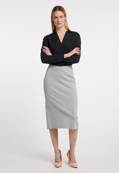 Dreimaster Knitted skirt women Grey melange - Image 4
