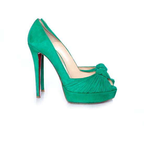 Mint suede Greissimo pumps. - Image 5