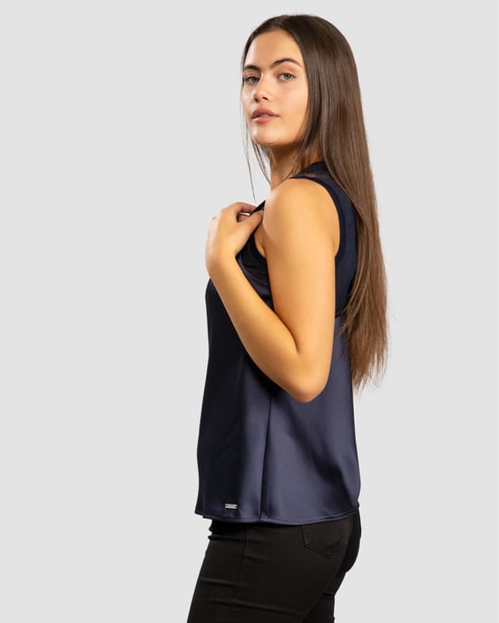 Armani Exchange Womens Layered Satin Blouse - Image 2
