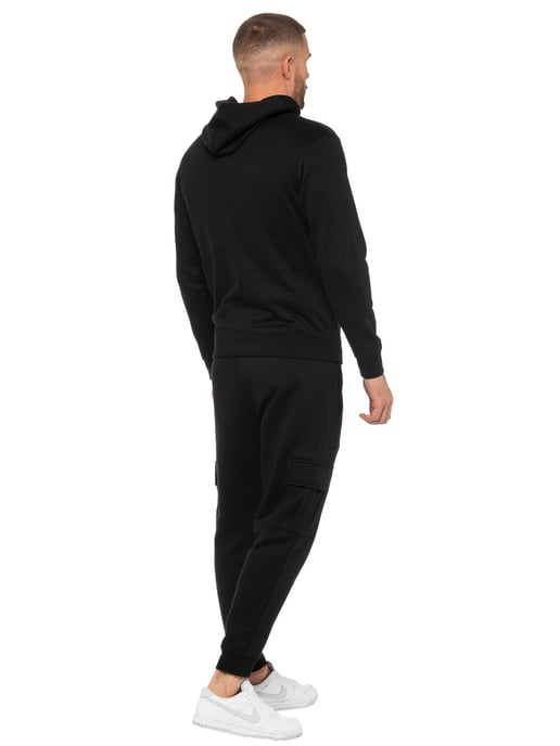 Enzo | Mens Pullover Hoodie Tracksuit Set - Black