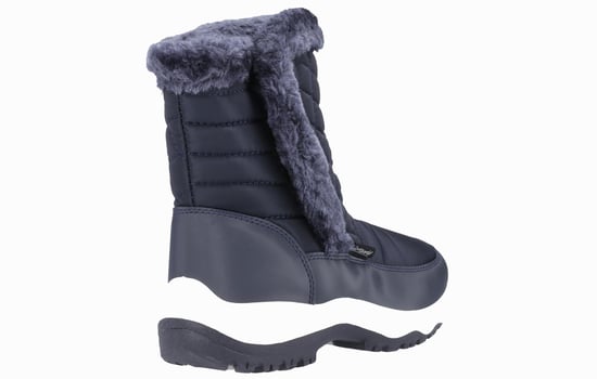 Cotswold Butterrow Textiel Dames Marineblauwe Winterlaarzen Halverwege De Kuit - Image 3