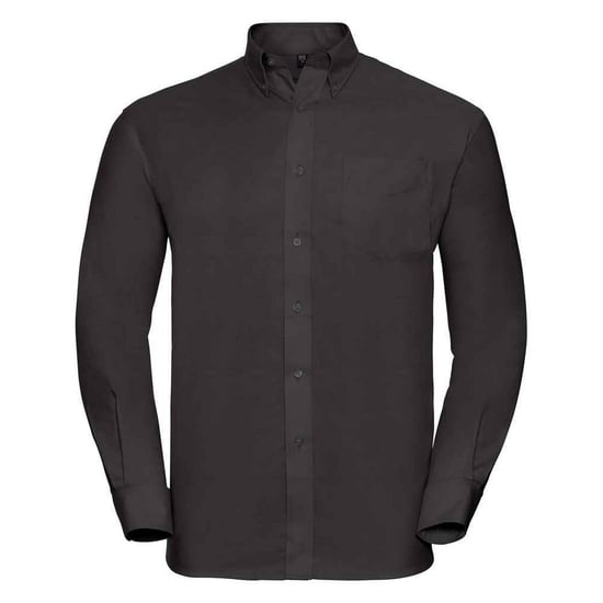 Russell Collection Heren Oxford Formeel Overhemd Met Lange Mouwen (Zwart) - Image 1