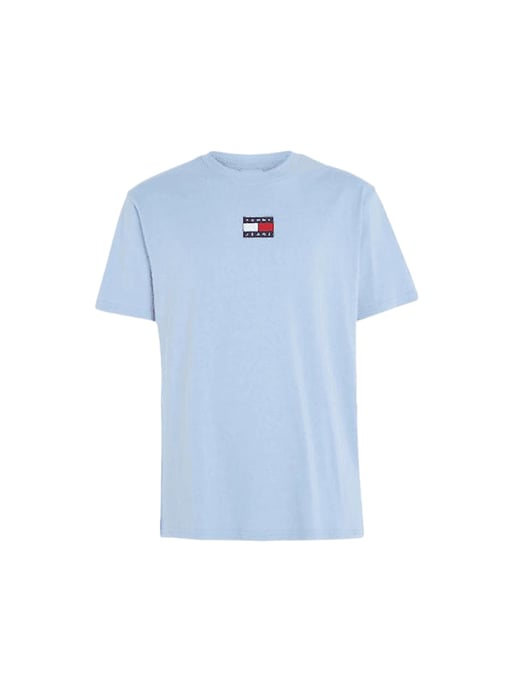 Tommy Jeans heren T-shirt met origineel vlaglogo in het midden. - Image 1