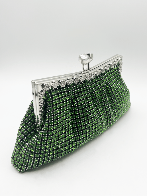 Green Crystal Clutch Bag