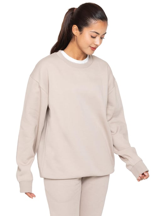 Enzo | Dames Oversized Sweatshirt - Havermout - Image 2