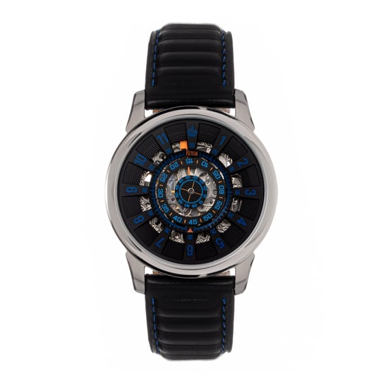 Reign Monterey Skeletonized Leather-Band Watch