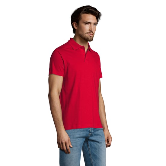 SOLS Heren Prescott Jersey Poloshirt (Rood) - Image 3