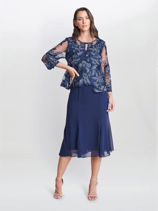 Nadine Midi Length Mock Jacket Dress