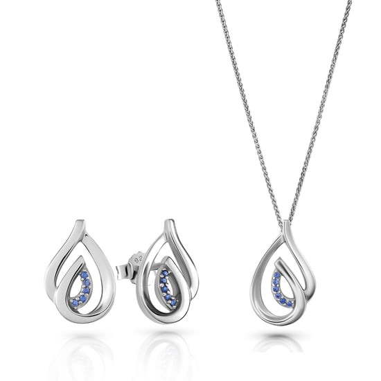 Orphelia 'Dazzle' Women's 925 Sterling Silver Set: Chain-Pendant + Earrings - Silver SET-7518/B