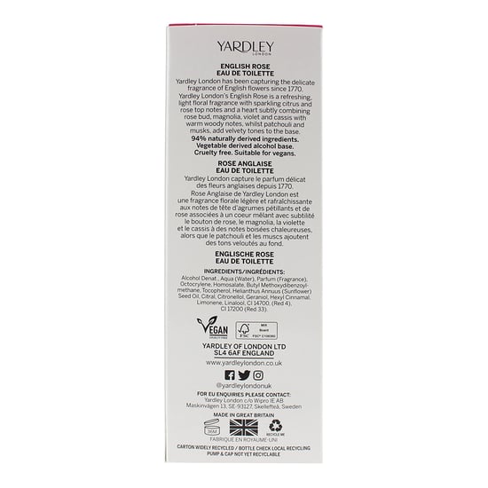 Yardley English Rose Eau de Toilette 125ml
