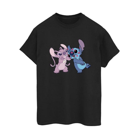 Disney Dames/Dames Lilo & Stitch Kisses Katoenen Vriendje T-shirt (Zwart) - Image 1