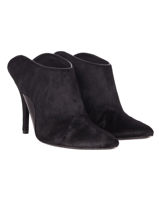 Alexander Wang Miranda Pony Mules i svart ull - Image 3