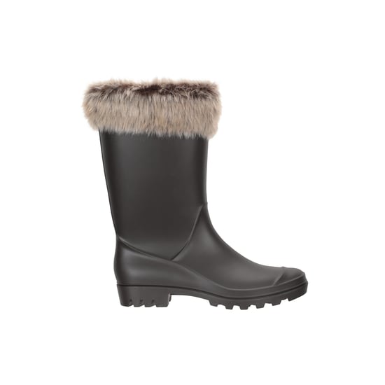 Mountain Warehouse Womens/Ladies Faux Fur Lined Wellington Boots (Beige)