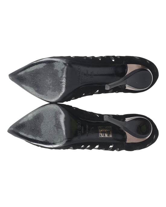 Jimmy Choo Lasercut Romy Pumps Zwart Suède - Image 6