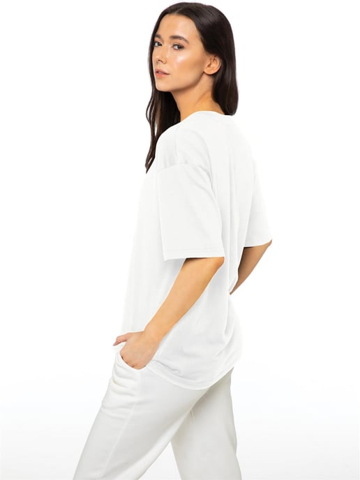 Enzo Ladies Print Oversized T-Shirt - Image 2
