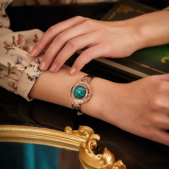 VICTORIA HYDE Ladies Watches Small Dial Analog Quartz Woman Watches with Clear Crystal Elegant Gold Watch for Woman, green black - Image 4