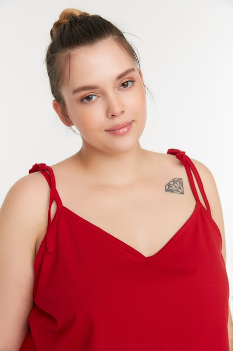 Koele Comfort Plus Size Pyjama Set in Rood - Image 3