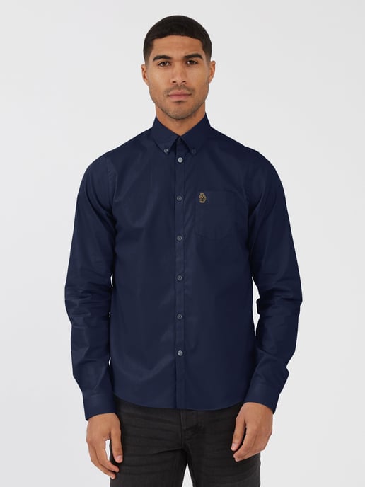 Luke 1977 Telford Tailored Fit Smart Shirt Navy