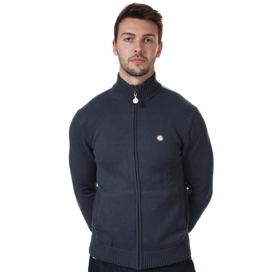 Men's Pretty Green Tilby Knit Track Top in Navy