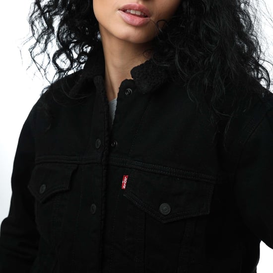 Women's Levis Ex-Boyfriend Sherpa Trucker Jacket in Black