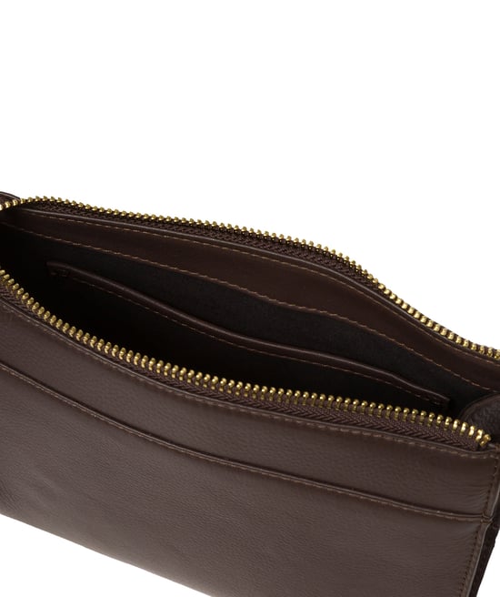 'Monica' Hot Fudge Nappa Leather Cross Body Bag