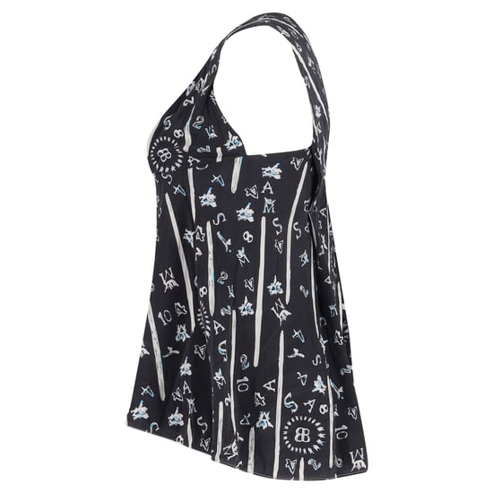 Balenciaga V-neck Printed Top in Black Silk - Image 2