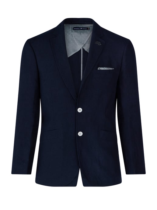 Big and Tall Linen Blazer - Navy