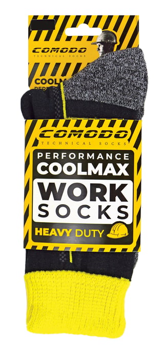 Coolmax Work Socks | Comodo | Breathable Anti Sweat Work Socks - Black - Image 2