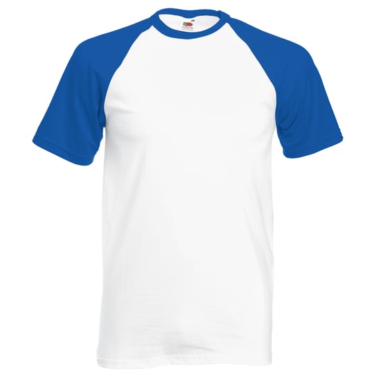 Fruit Of The Loom Heren baseballshirt met korte mouwen (Wit/Royaal Blauw) - Image 1