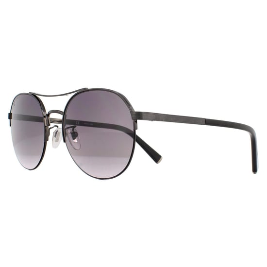 Police Aviator Mens Shiny Gunmetal Smoke Gradient Sunglasses