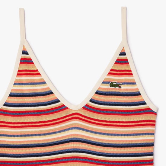 Women's Lacoste Long Striped Cotton Dress in Multi colour