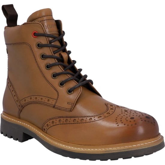 Hunter Cawdor Leer Heren Tan Brogues Schoenen - Image 1