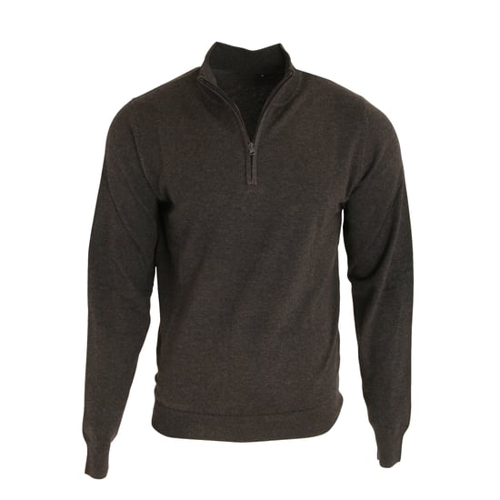 Premier Mens 1/4 Zip Neck Knitted Sweater (Charcoal) - Image 1
