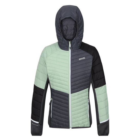 Regatta Dames/Dames Trutton II Baffled Hooded Jacket (Stil Groen/Grijs) - Image 1