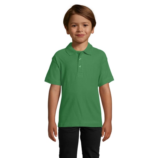 SOLS Kids Unisex Summer II Pique Polo Shirt (Kelly Green)