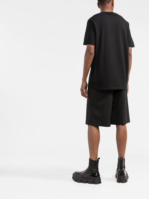 Versace Logo-print Crew-neck T-shirt in Black