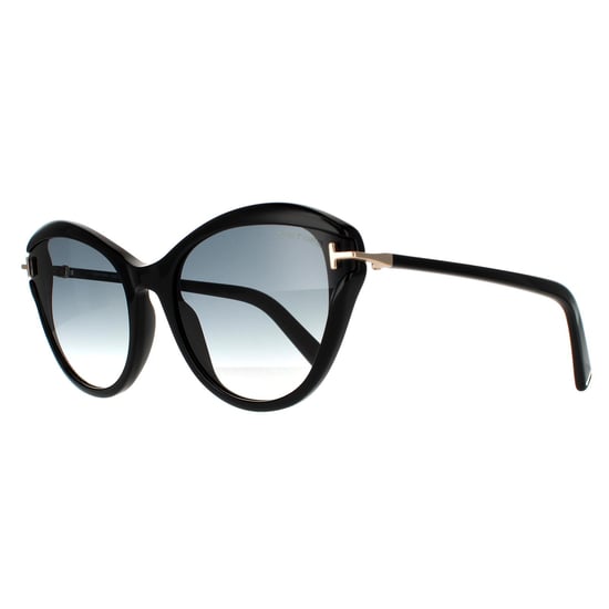 Tom Ford Cat Eye Womens Shiny Black Smoke Gradient - Image 2