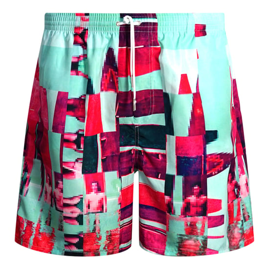Dsquared2 Abstrakt Design Blå Badshorts - Image 1