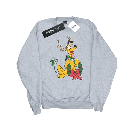 Disney Mens Pluto Christmas Reindeer Sweatshirt (Sports Grey)