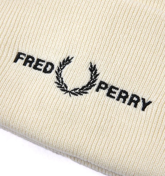 Accessories Fred Perry Graphic Beanie Hat in Ecru - Image 3