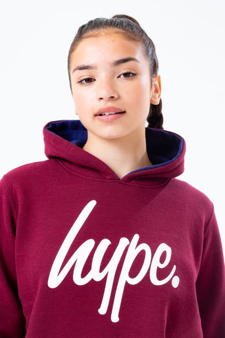 Hype Burgundy Hoodie And Navy Kids Jogger Set